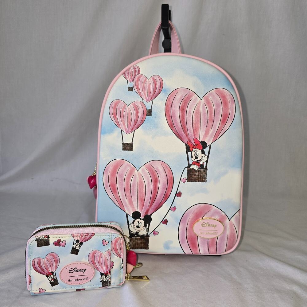 Her Universe Disney Mickey & Minnie Mouse Heart Balloon Mini Backpack & Wallet